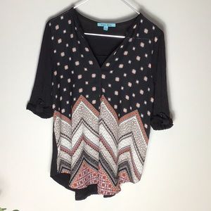 Alice Blue > Aztec V Neck Blouse Small